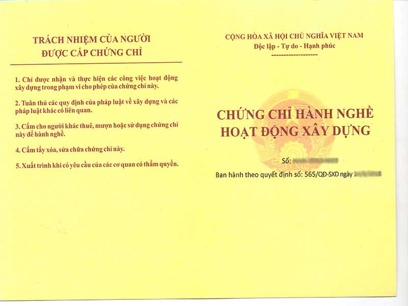lịch thi chứng chỉ hành nghề xây dựng tại Kiên Giang