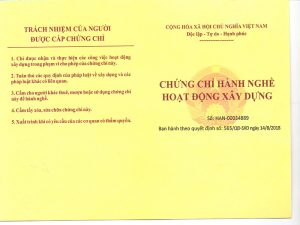 chứng chỉ hành nghề xây dựng