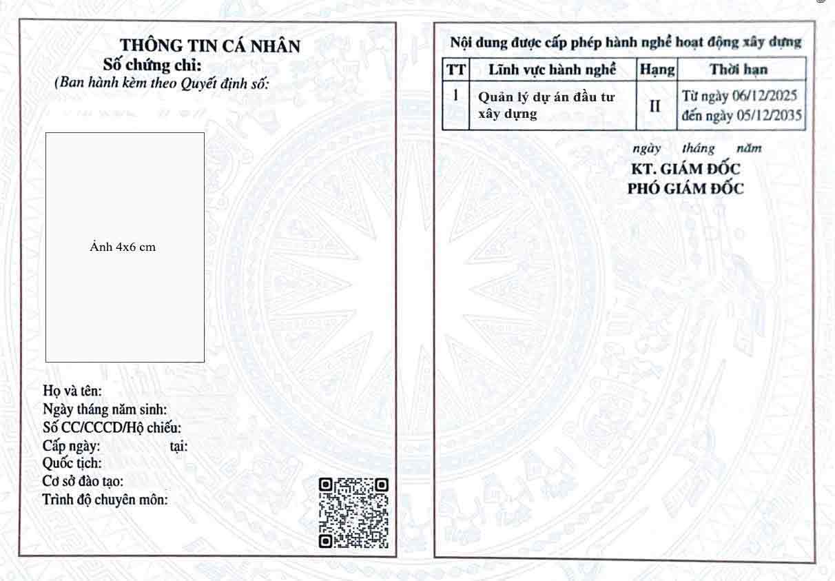 chứng chỉ hành nghề quản lý dự án