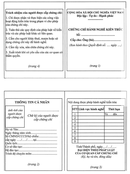 chứng chỉ hành nghề thiết kế kiến trúc