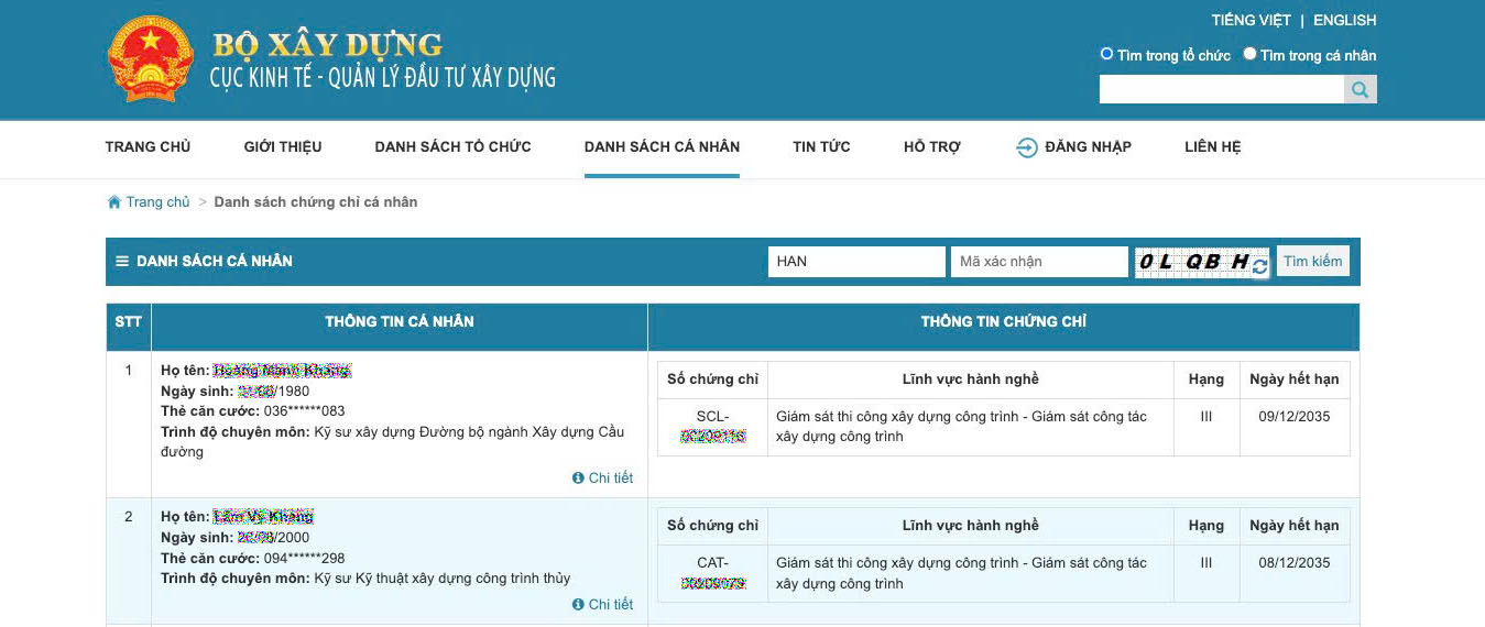 chứng chỉ hành nghề giám sát