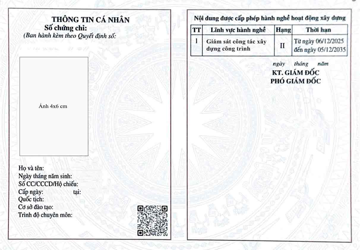 chứng chỉ hành hành nghề giám sát